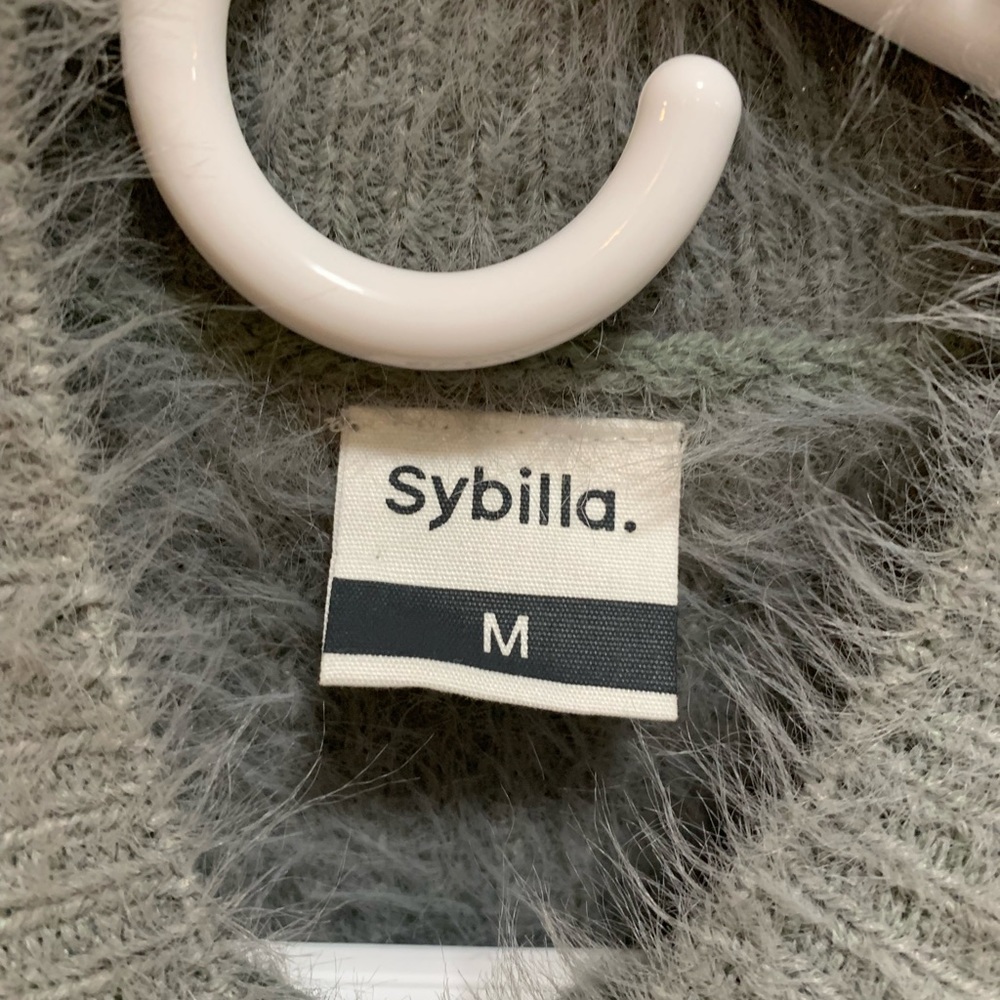 Mohair gray mock neck sweater - Picture 5 of 6